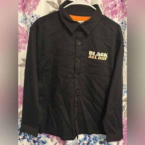Black History Month Black Men's Long Sleeve button Shirt Small - "Black All Day - Picture 6 of 6
